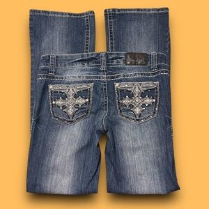 Y2K Soundgirl Embellished Bootcut Jeans Size 32” Waist Mcbling Cybergrunge